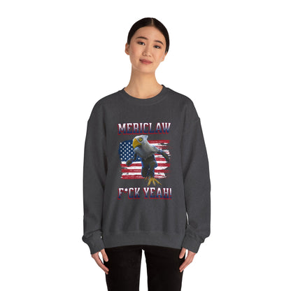 Mericlaw F*ck Yeah (Extra American) - TCG World Metaverse Sprite / American Flag - Adult Unisex Heavy Blend™ Crewneck Sweatshirt