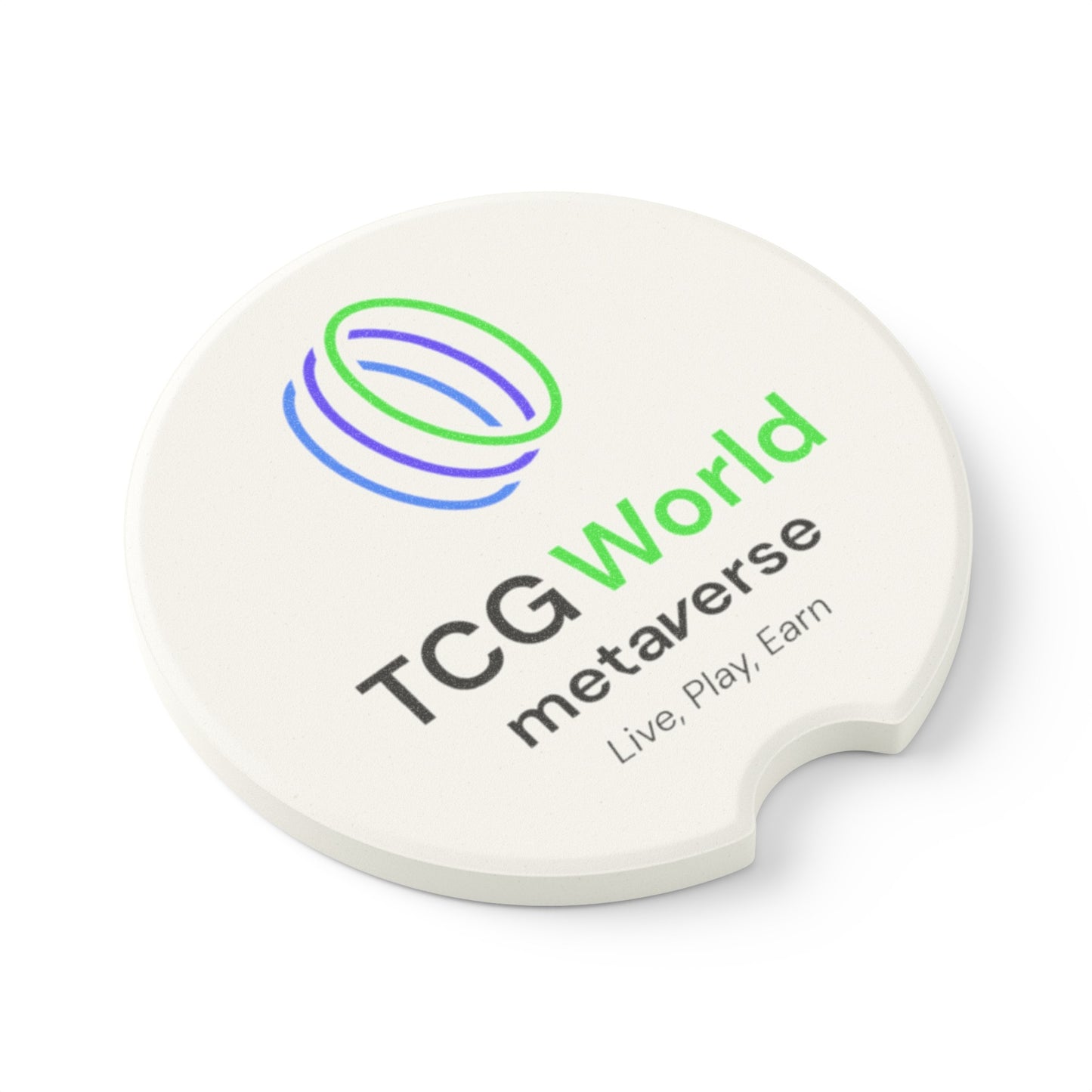 TCG World Metaverse Soapstone Car Coasters (White - 1pc, 2pcs, or 4pcs)