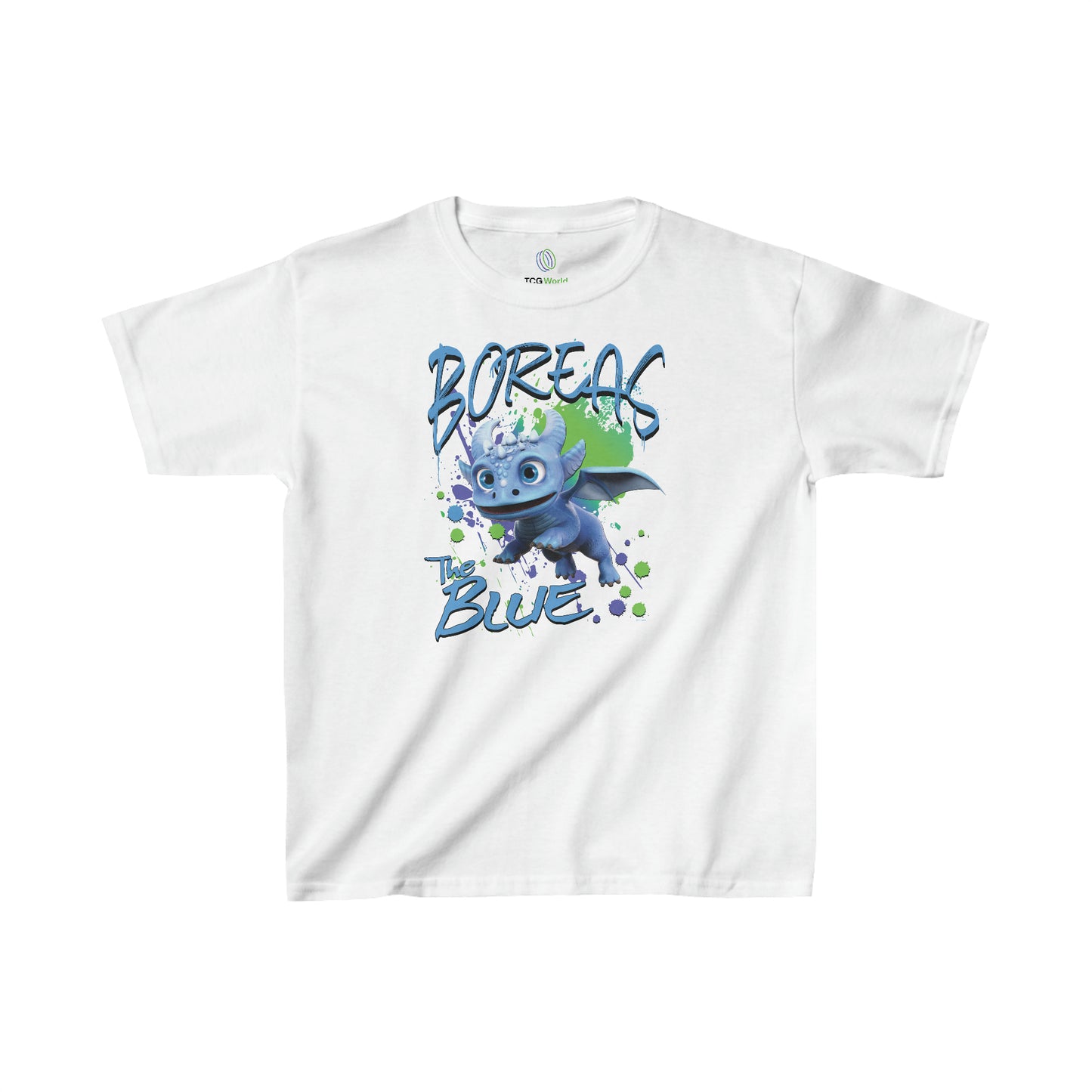 Boreas the Blue Paint Splatter - Kids Heavy Cotton™ Tee T-Shirt