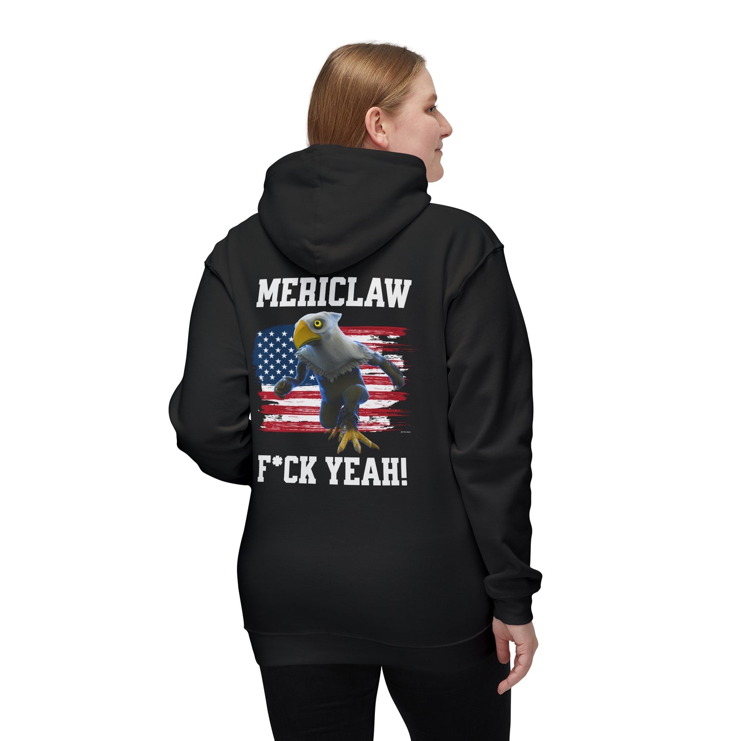 Mericlaw F*ck Yeah - TCG World Metaverse Sprite / American Flag - Unisex Hooded Sweatshirt, Made in USA