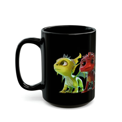 Baby Dragons - Coffee Mug, Black