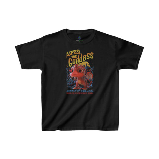 Aifos The Goddess Guardian of the Metaverse Kids Heavy Cotton™ T-Shirt