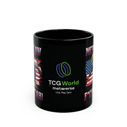 Mericlaw F*ck Yeah (Extra American) - TCG World Metaverse Sprite / American Flag - Black Coffee Mug