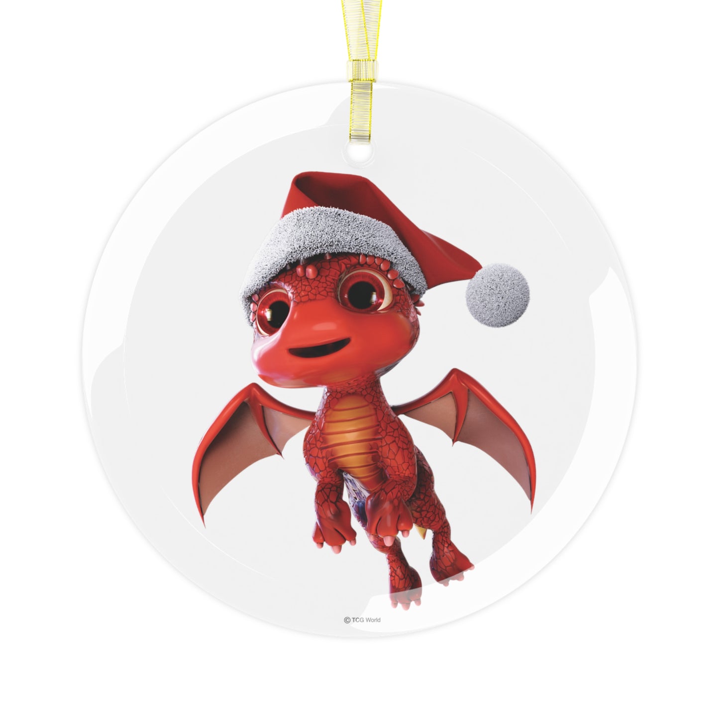 Santa Aifos Dragon Glass Ornament