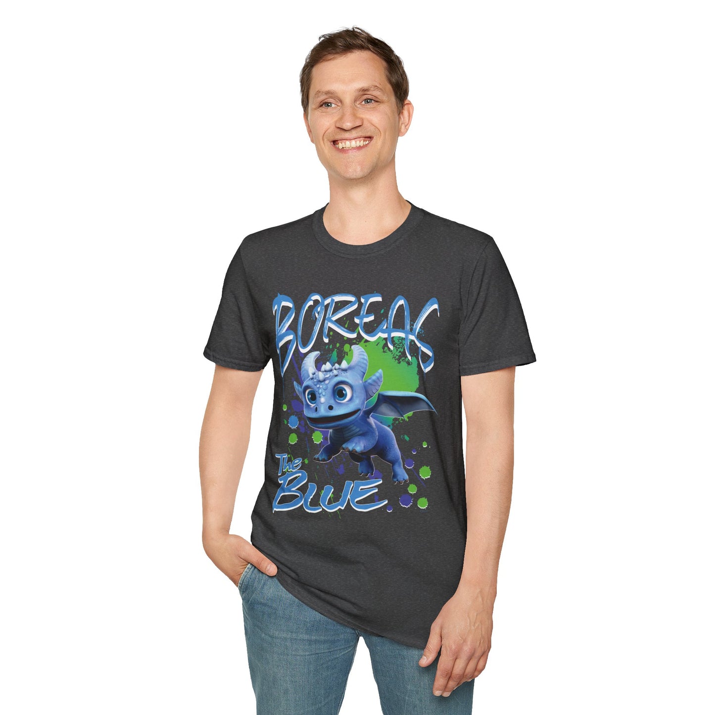 Boreas The Blue - Paint Splatter Unisex Adult Softstyle T-Shirt