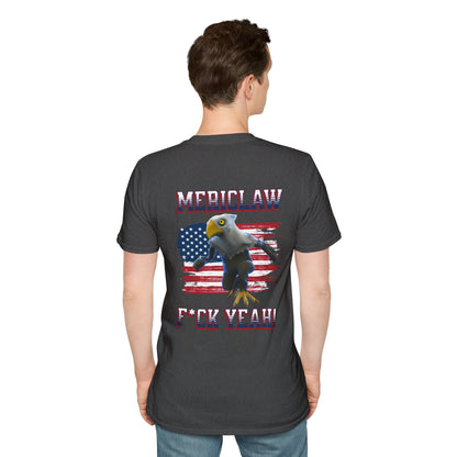 Mericlaw F*ck Yeah (Extra American) - TCG World Metaverse Sprite / American Flag -  Unisex Adult Softstyle T-Shirt (Back)