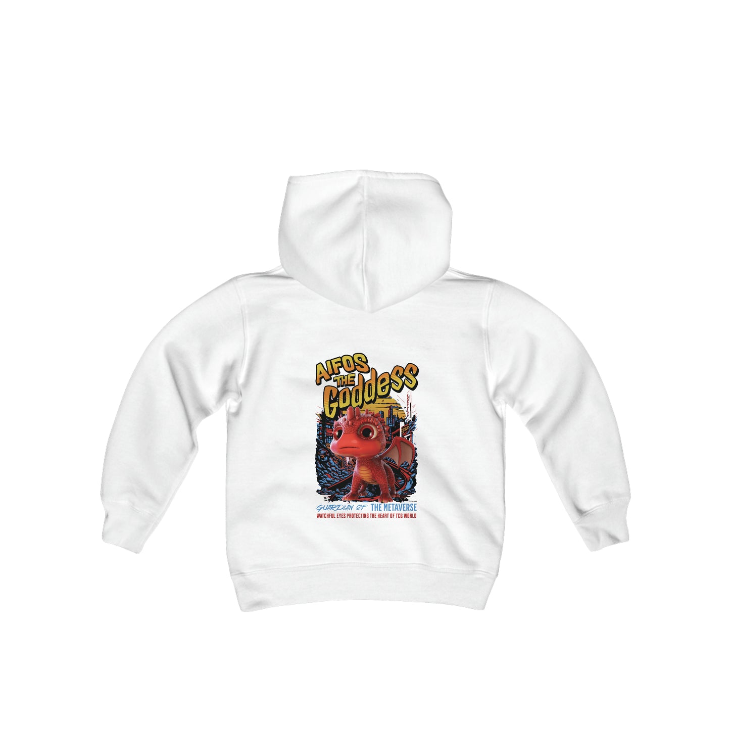 Aifos The Goddess Guardian of the Metaverse Hoodie, Youth Heavy Blend Hooded Sweatshirt