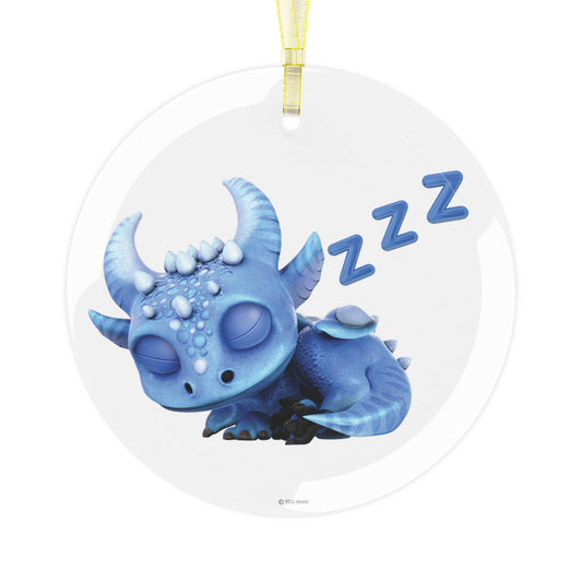 Sleeping Baby Boreas Dragon Glass Ornament