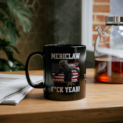 Mericlaw F*ck Yeah - TCG World Metaverse Sprite / American Flag - Black Coffee Mug