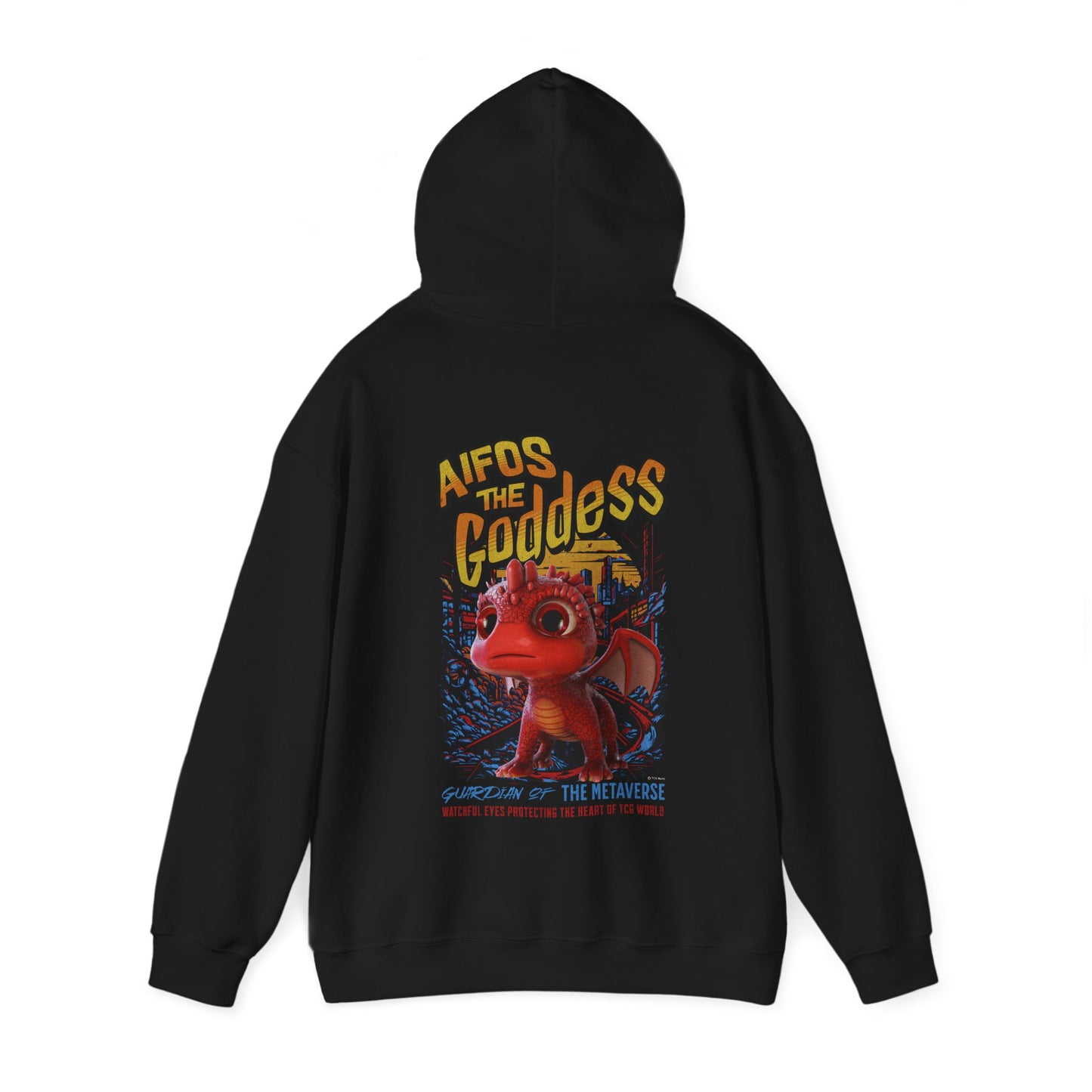 Aifos The Goddess Guardian of the Metaverse Hoodie, Adult Unisex Heavy Blend™ Hooded Sweatshirt