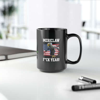 Mericlaw F*ck Yeah - TCG World Metaverse Sprite / American Flag - Black Coffee Mug