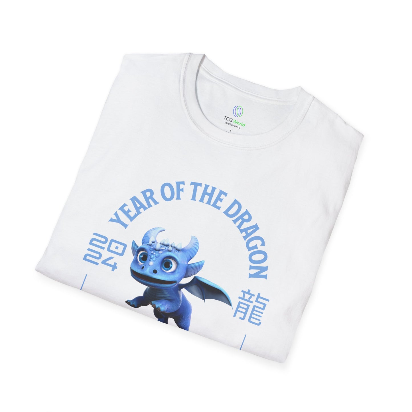 2024 Year of the Dragon - Boreas the Blue (Flying) - Unisex Adult Softstyle T-Shirt