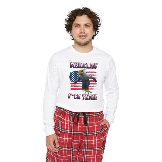 Mericlaw F*ck Yeah - TCG World Metaverse Sprite / American Flag - Men's Long Sleeve Pajama Set