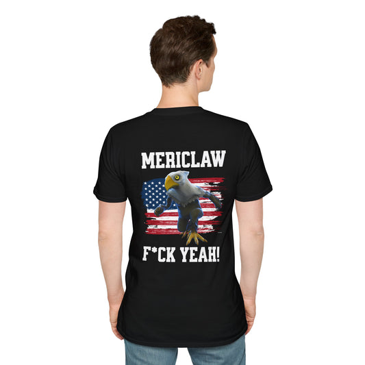 Mericlaw F*ck Yeah - TCG World Metaverse Sprite / American Flag -  Unisex Adult Softstyle T-Shirt (Back)