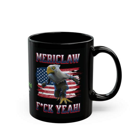 Mericlaw F*ck Yeah (Extra American) - TCG World Metaverse Sprite / American Flag - Black Coffee Mug