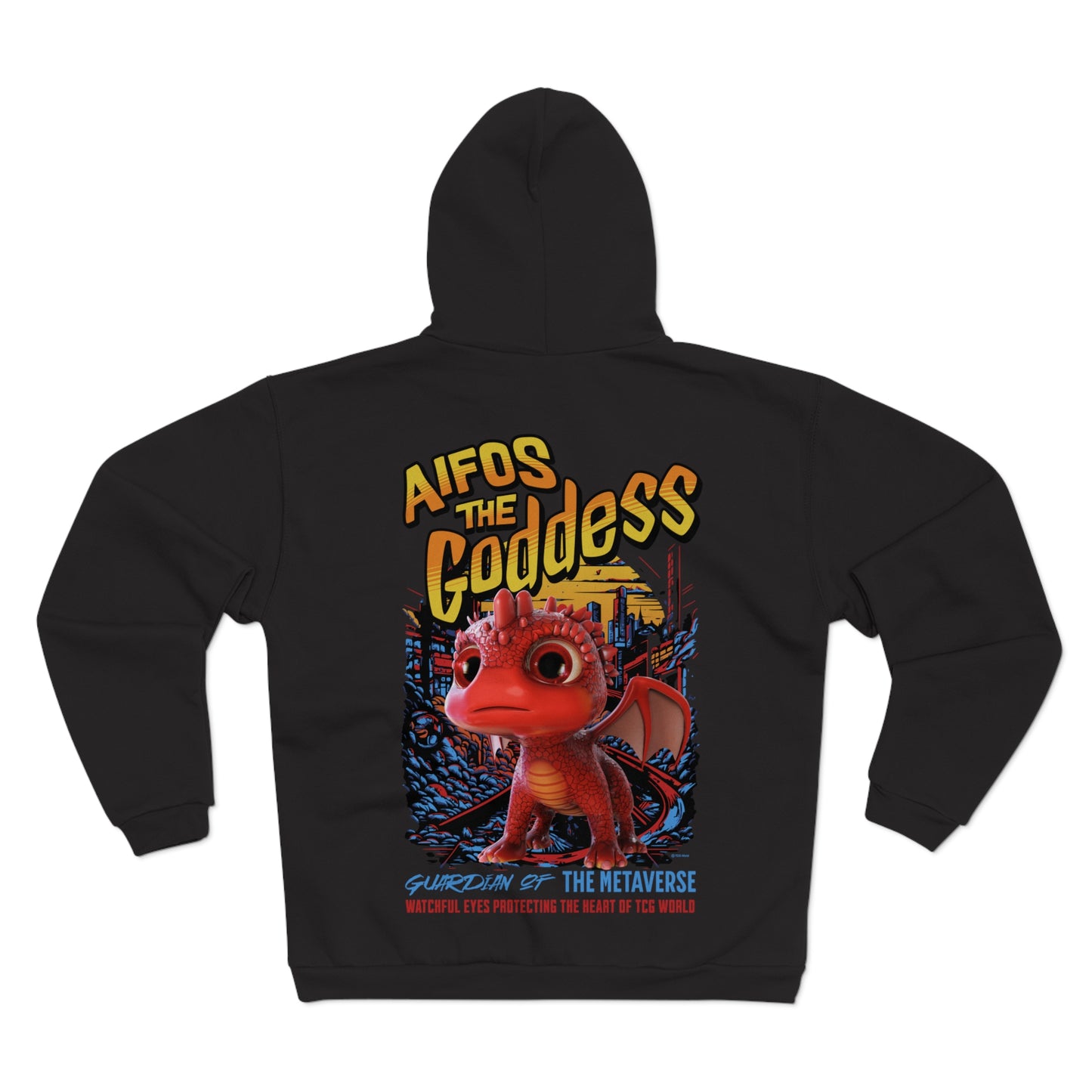 Aifos The Goddess Guardian of the Metaverse Adult Unisex Hooded Zip Up Sweatshirt Hoodie