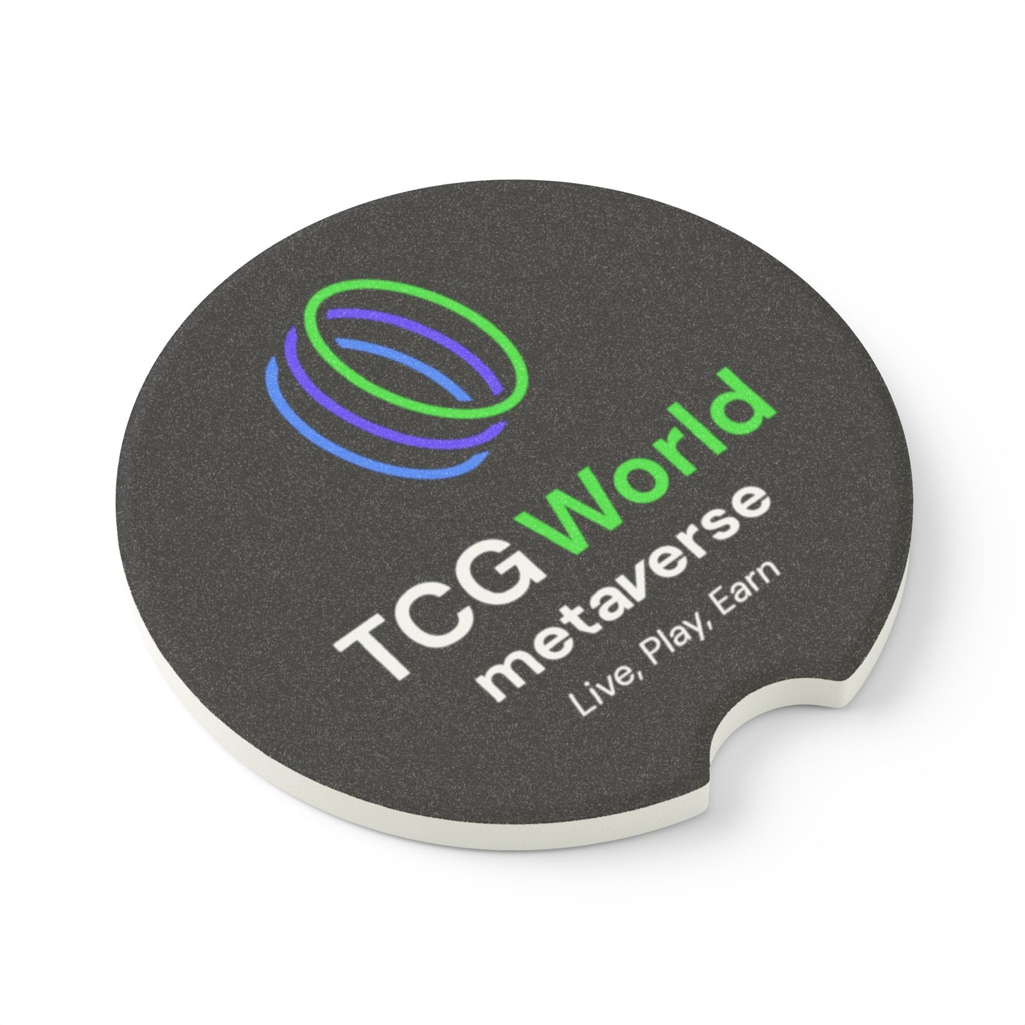 TCG World Metaverse Soapstone Car Coasters (Black - 1pc, 2pcs, or 4pcs)