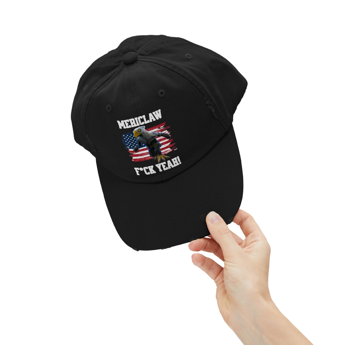 Mericlaw F*ck Yeah - TCG World Metaverse Sprite / American Flag Unisex Distressed Cap