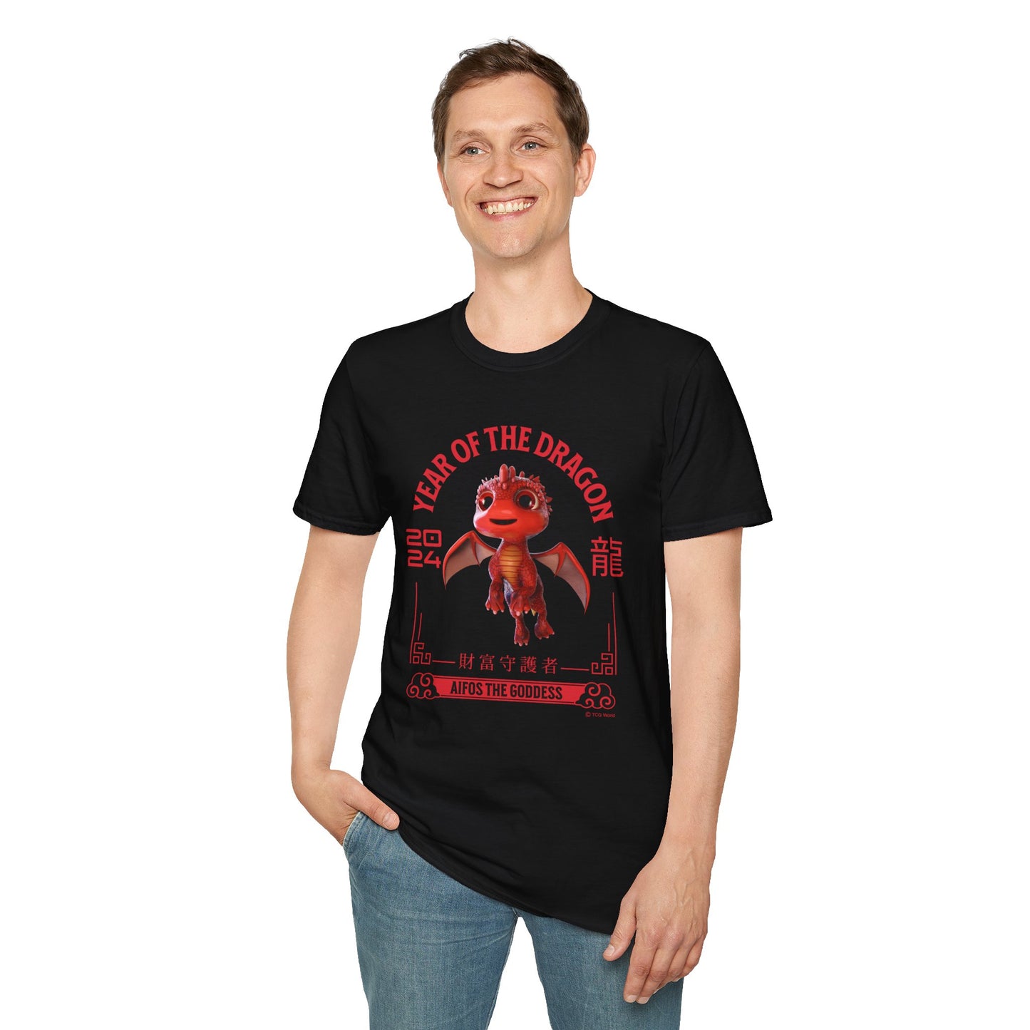 2024 Year of the Dragon - Aifos the Goddess (Flying) - Unisex Adult Softstyle T-Shirt