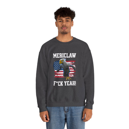 Mericlaw F*ck Yeah - TCG World Metaverse Sprite / American Flag - Adult Unisex Heavy Blend™ Crewneck Sweatshirt