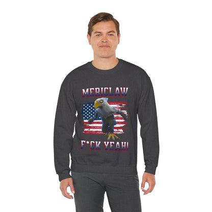 Mericlaw F*ck Yeah (Extra American) - TCG World Metaverse Sprite / American Flag - Adult Unisex Heavy Blend™ Crewneck Sweatshirt