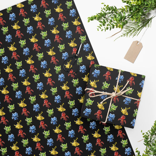TCG World Wrapping Paper - Baby Dragons (Black)