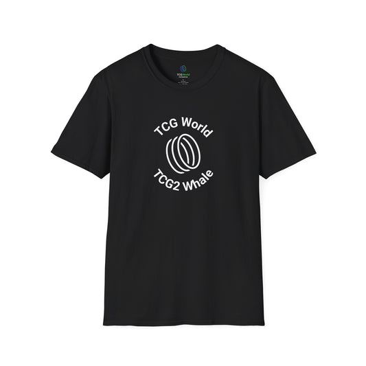 TCG World TCG2 Whale - Center Logo with TCG World Logo on Back - Unisex Adult Softstyle T-Shirt