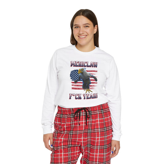 Mericlaw F*ck Yeah - TCG World Metaverse Sprite / American Flag Women's Long Sleeve Pajama Set