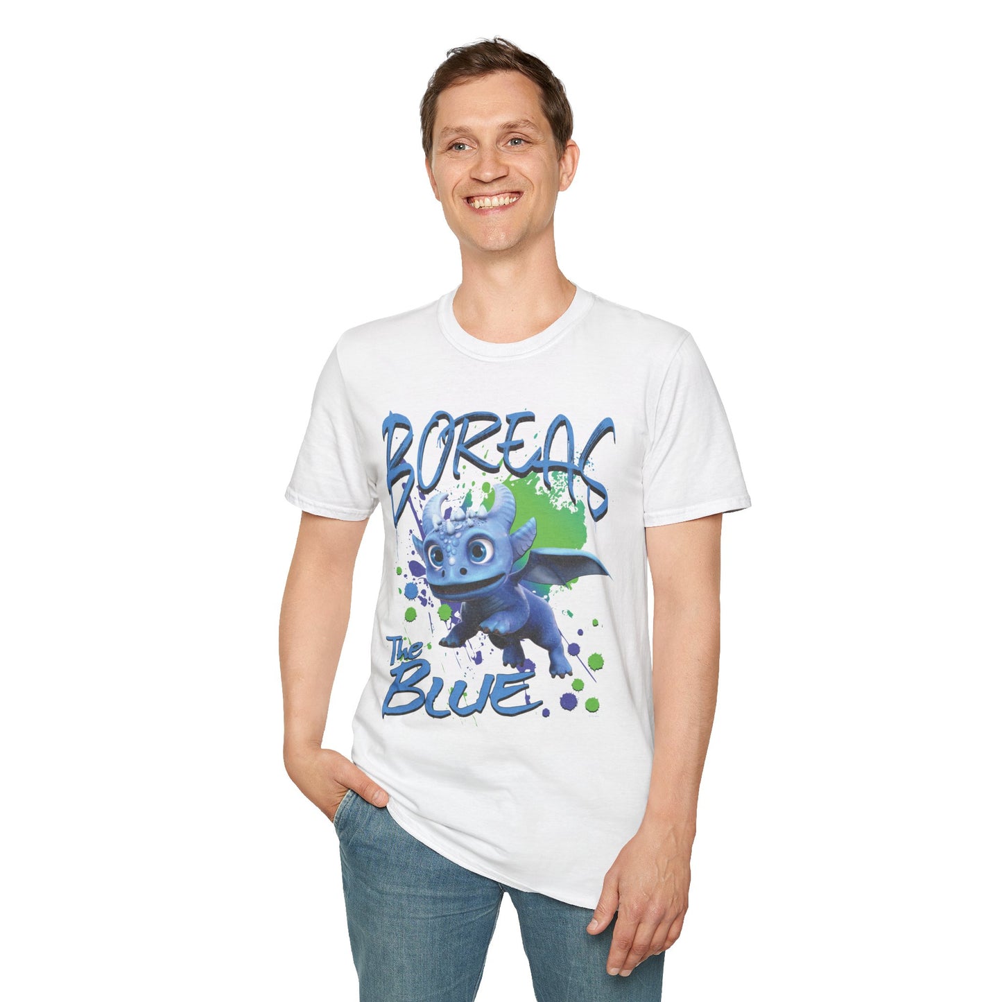 Boreas The Blue - Paint Splatter Unisex Adult Softstyle T-Shirt