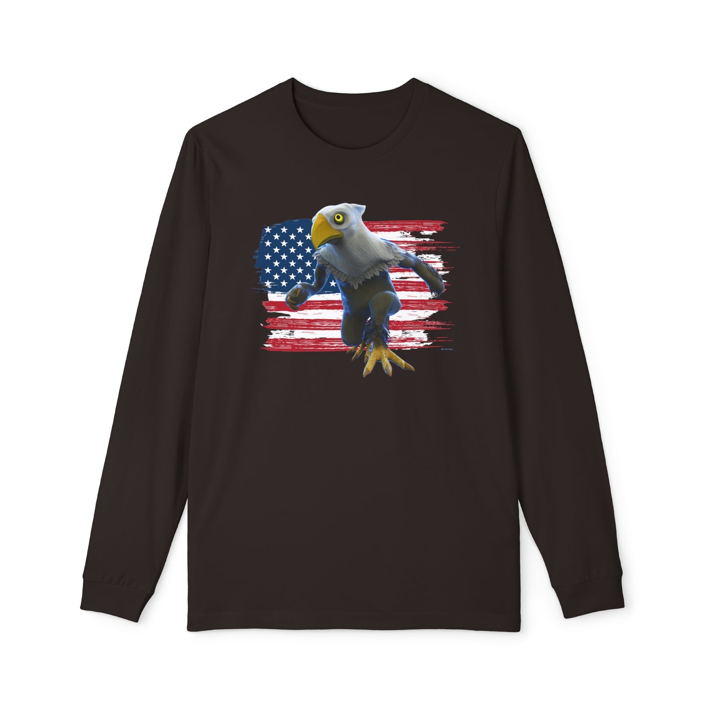 Patriotic American Eagle Sprite In Front of American Flag - Women's Long Sleeve Pajama Set