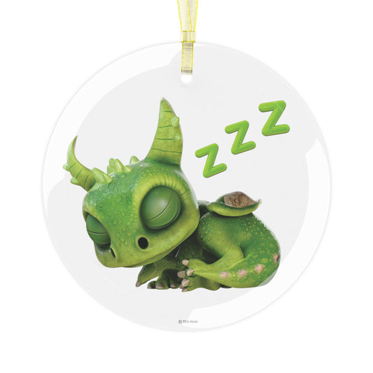 Sleeping Baby Gaia Dragon Glass Ornament