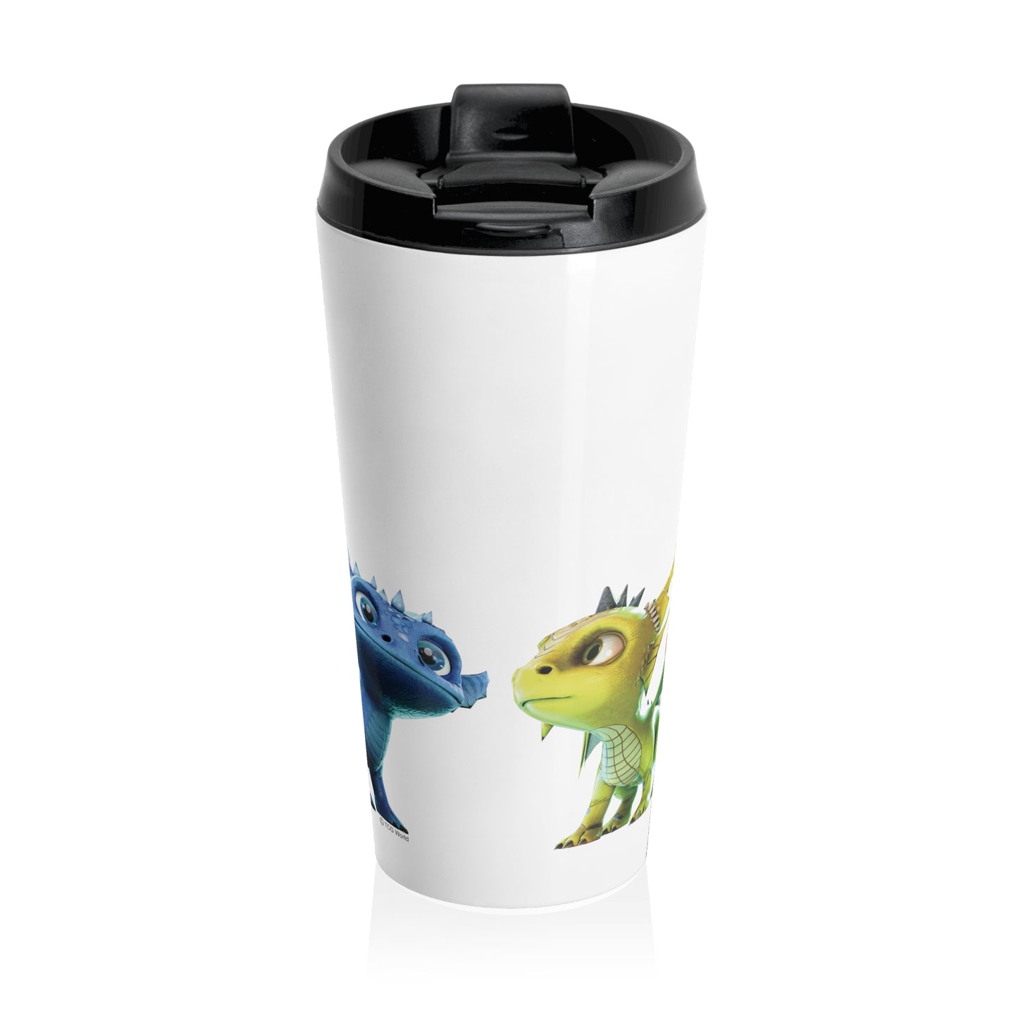 TCG World Baby Dragons Stainless Steel Travel Mug, 15oz White