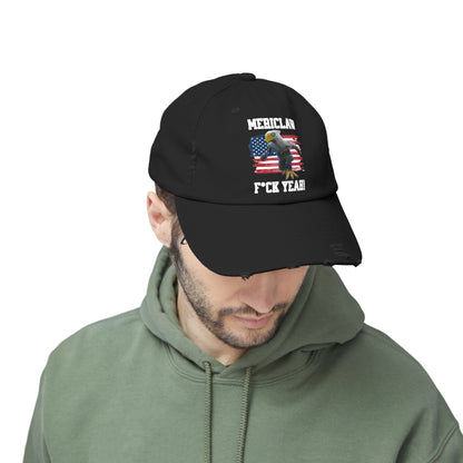 Mericlaw F*ck Yeah - TCG World Metaverse Sprite / American Flag Unisex Distressed Cap