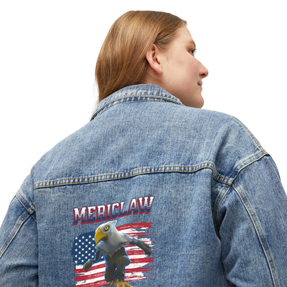 Mericlaw F*ck Yeah (Extra American) - TCG World Metaverse Sprite / American Flag - Women's Denim Jacket