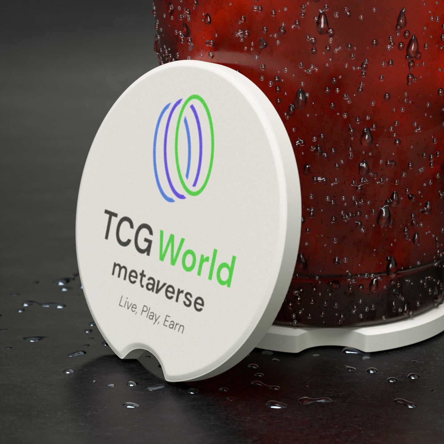 TCG World Metaverse Soapstone Car Coasters (White - 1pc, 2pcs, or 4pcs)