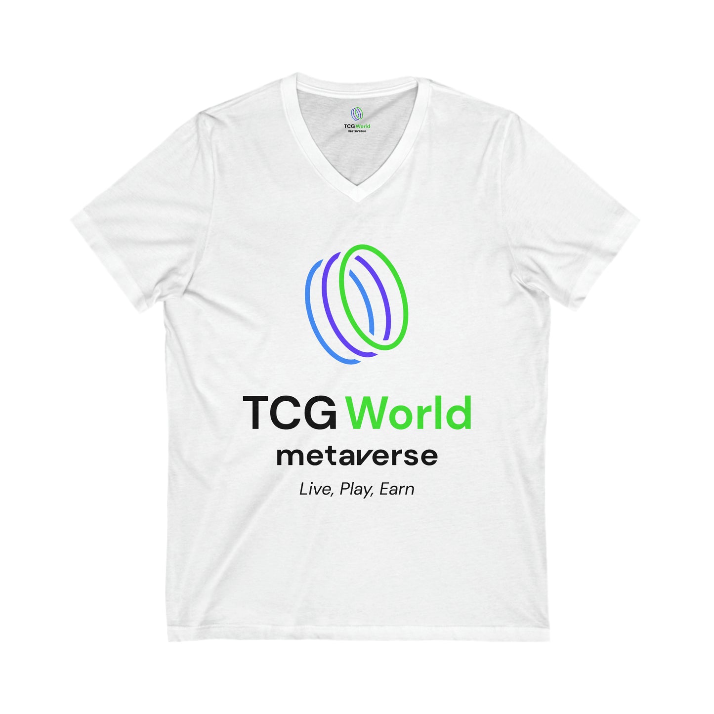 TCG World Metaverse Adult Unisex Jersey Short Sleeve V-Neck T-Shirt