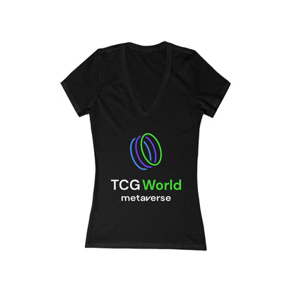 TCG World Women's Jersey Short Sleeve Deep V-Neck Tee