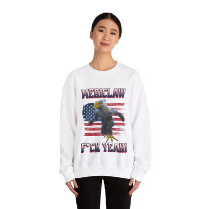 Mericlaw F*ck Yeah (Extra American) - TCG World Metaverse Sprite / American Flag - Adult Unisex Heavy Blend™ Crewneck Sweatshirt