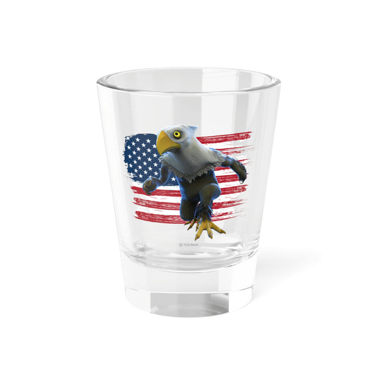 Mericlaw Patriotic American Flag TCG World Metaverse Sprite Shot Glass, 1.5oz