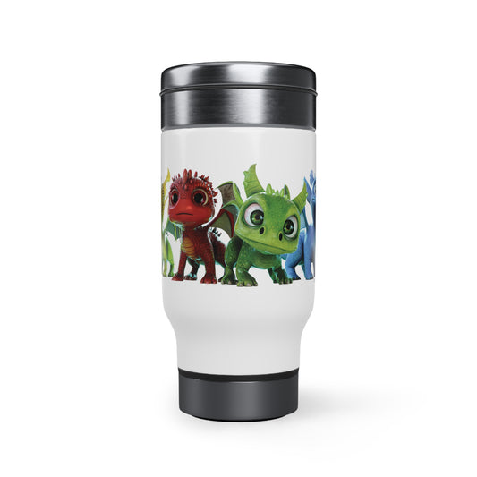 Baby Dragons Stainless Steel Travel Mug with Handle, 14oz
