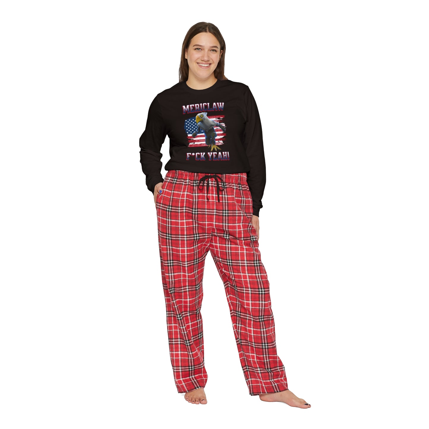 Mericlaw F*ck Yeah - TCG World Metaverse Sprite / American Flag Women's Long Sleeve Pajama Set