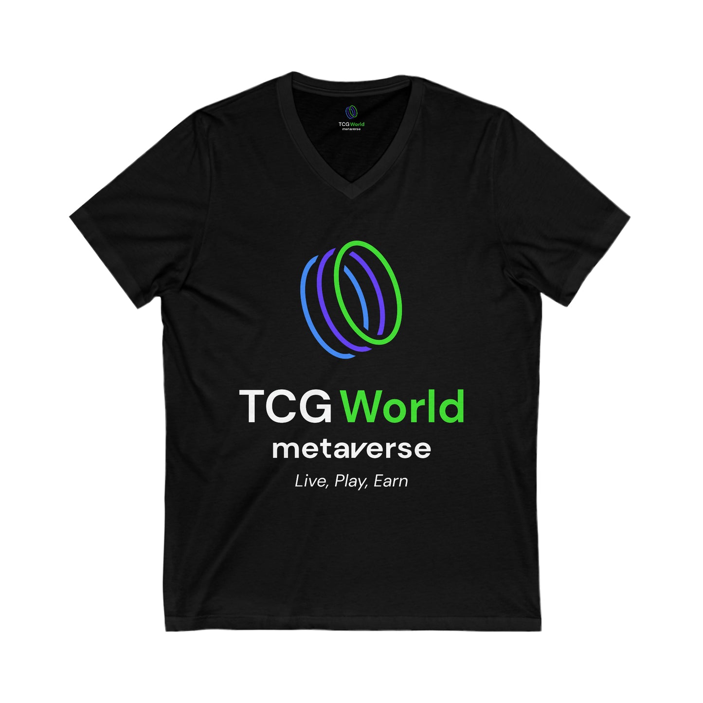 TCG World Metaverse Adult Unisex Jersey Short Sleeve V-Neck T-Shirt