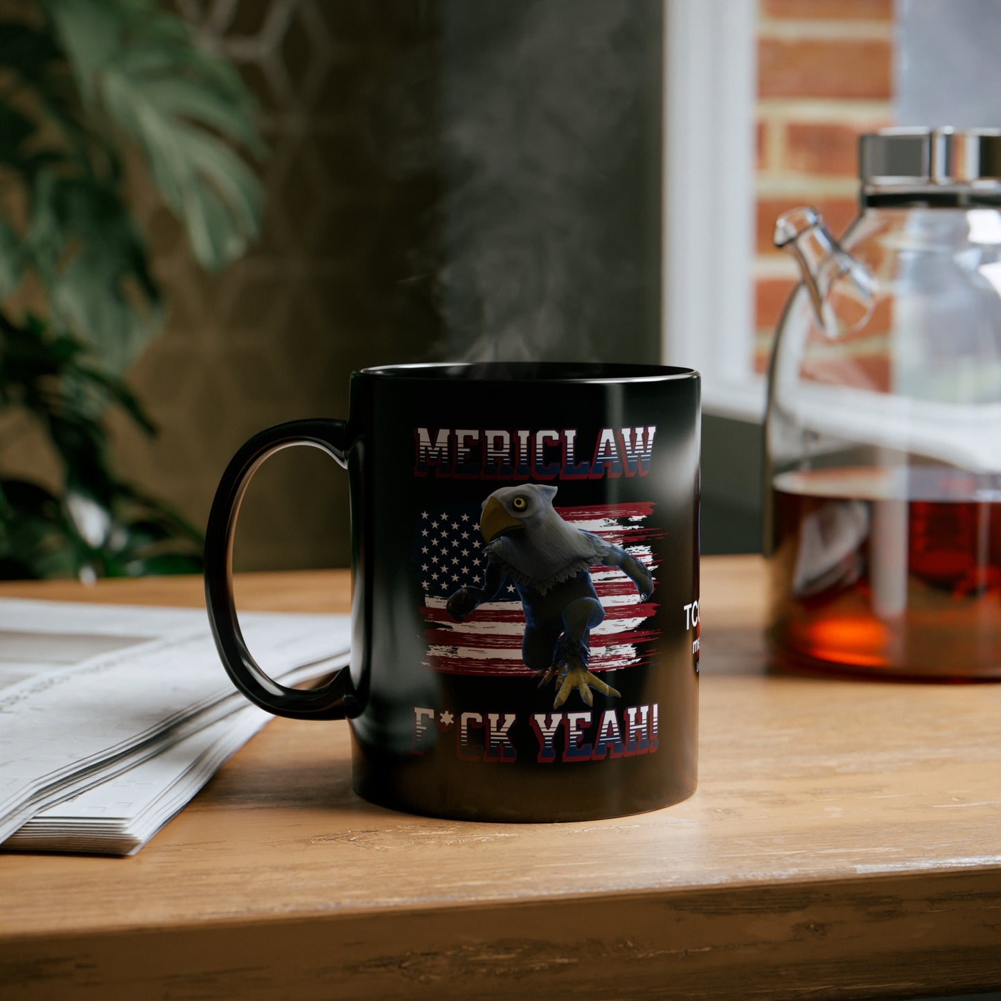 Mericlaw F*ck Yeah (Extra American) - TCG World Metaverse Sprite / American Flag - Black Coffee Mug