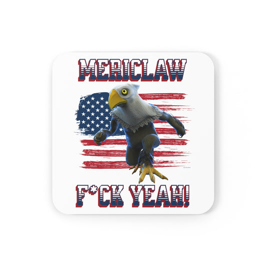 Mericlaw F*ck Yeah (Extra American) - TCG World Metaverse Sprite / American Flag Corkwood Coaster Set - White