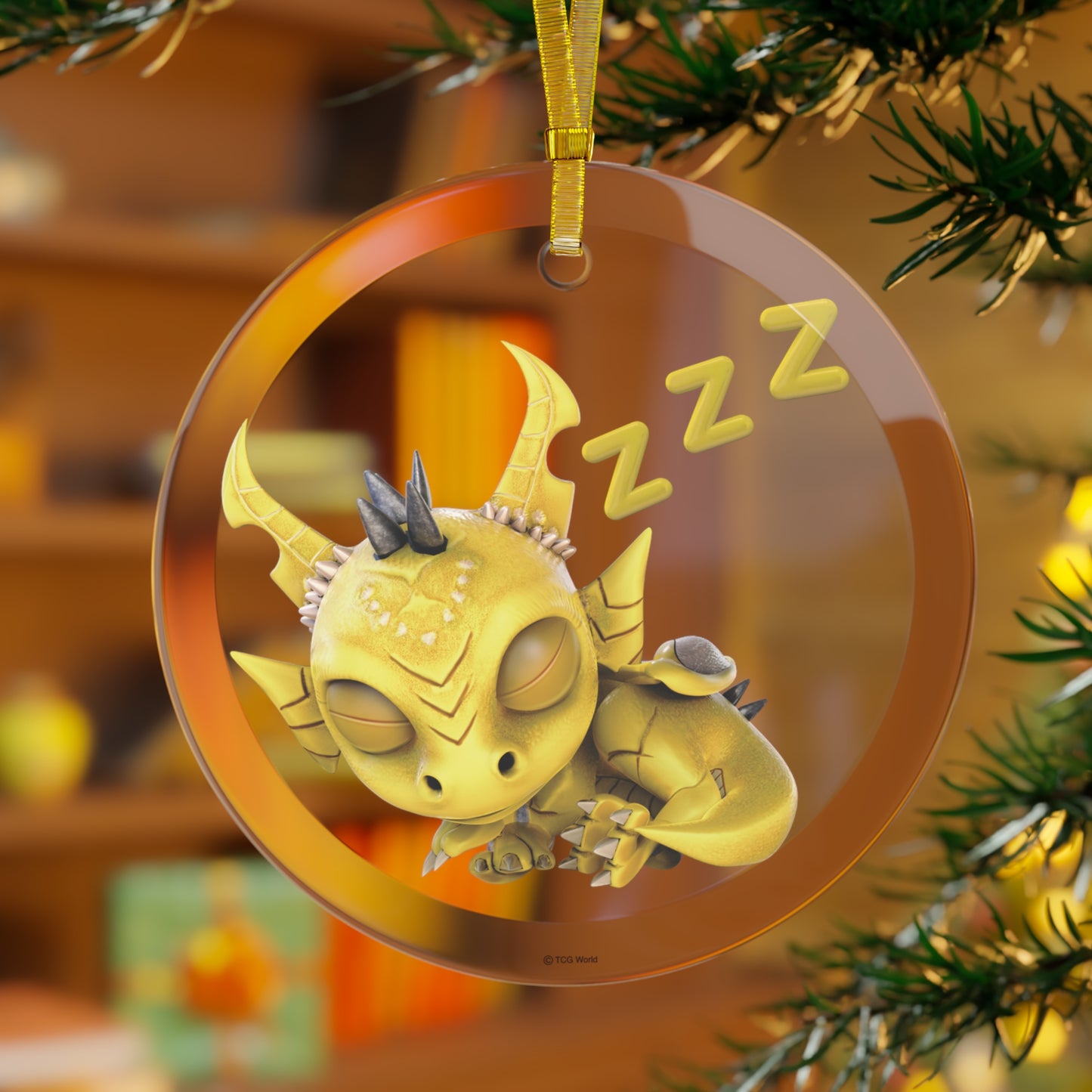 Sleeping Baby Phaedra Dragon Glass Ornament