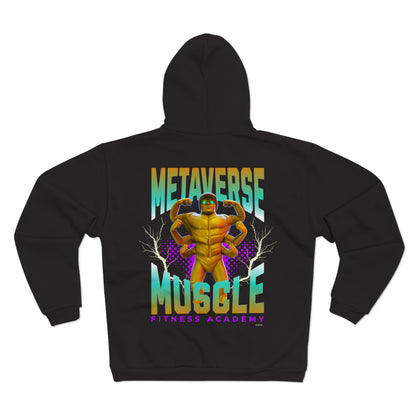 Metaverse Muscle Fitness Academy Unisex Hooded Zip Up Sweatshirt Hoodie