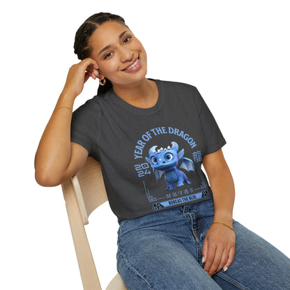 2024 Year of the Dragon - Boreas the Blue - Unisex Adult Softstyle T-Shirt