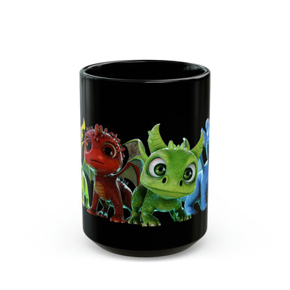 Baby Dragons - Coffee Mug, Black