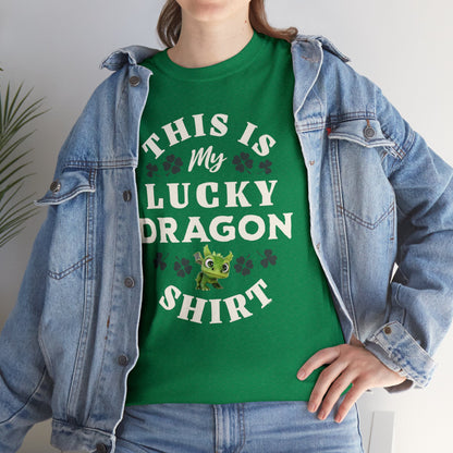 This is my Lucky Dragon Shirt Gaia Saint Patrick's Day Adult Unisex Heavy Cotton Tee