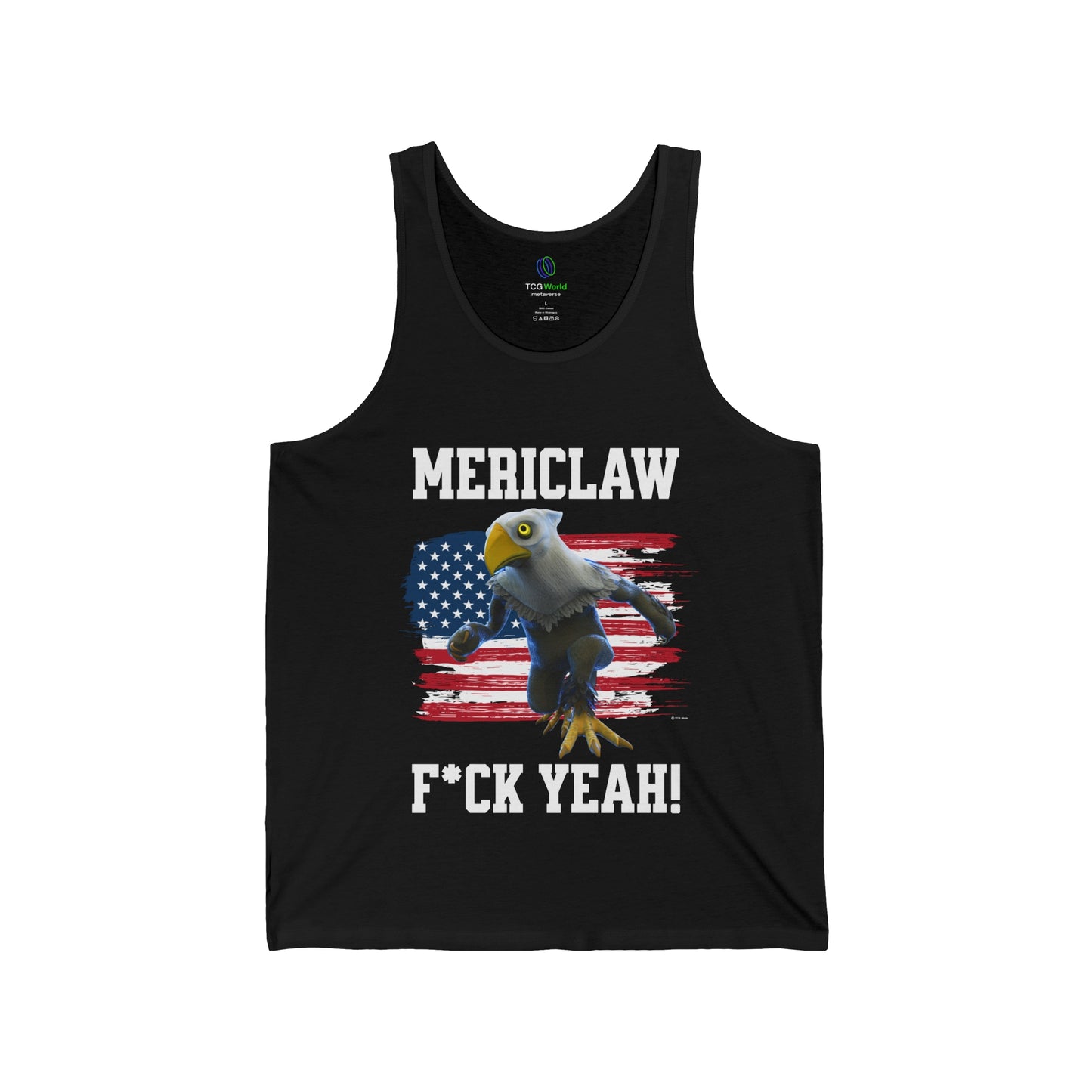 Mericlaw F*ck Yeah - TCG World Metaverse Sprite / American Flag - Adult Unisex Jersey Tank Top Shirt